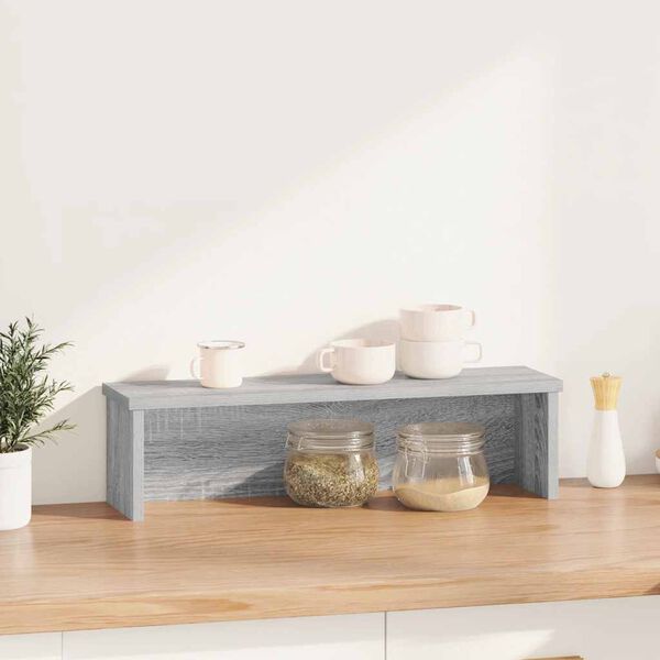 vidaXL Kitchen Rack Stackable Grey Sonoma 23.6x5.9x6.3" Engineered Wood