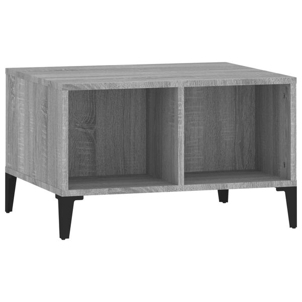 vidaXL Coffee Table Gray Sonoma Engineered wood, metal 23.6x19.7x14.4 in