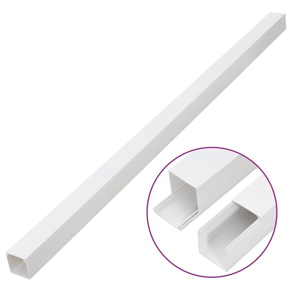 vidaXL Cable Trunking 1.3"x1.3" 32.8' PVC
