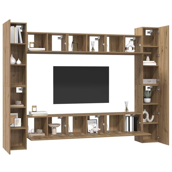 vidaXL TV Cabinet Set 10 pcs Artisan Oak 12.01 x 11.81 x 35.43 in