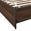 vidaXL Bed Frame Brown Oak Engineered Wood, Steel Small Single Bed Frame