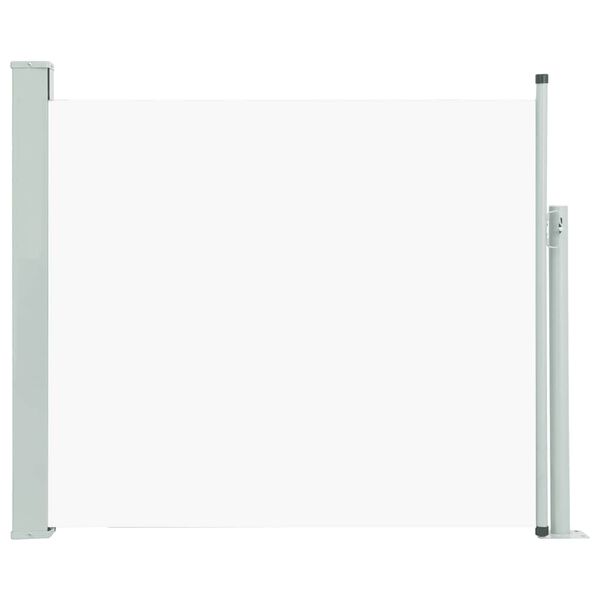 vidaXL Side Awning Cream screen, Gray stand Polyester with PU coating, Iron