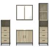 vidaXL Bathroom Furniture Set Sonoma oak Engineered wood, metal