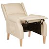 vidaXL Reclining Chair Cream 100% polyester, rubber wood Standard