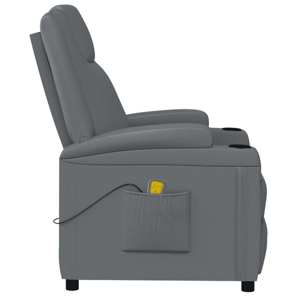 vidaXL Massage Chair Anthracite Faux leather Standard