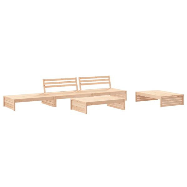 vidaXL Garden Lounge Set Beige, Natural Wood
