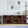 vidaXL Sideboard Set of 3 Brown Oak Engineered Wood, Metal