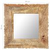 vidaXL Mirror Natural mango wood color Solid mango wood 19.7x19.7 in