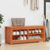 vidaXL Storage Bench with Shelf Wax Brown 43.31 x 14.96 x 17.91 in