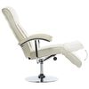 vidaXL TV Armchair Cream Faux leather, Chromed metal Standard