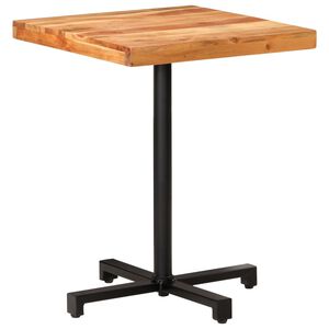 vidaXL Bistro Table Natural wood with black base Solid Acacia wood and iron