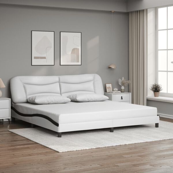 vidaXL Bed Frame White and black