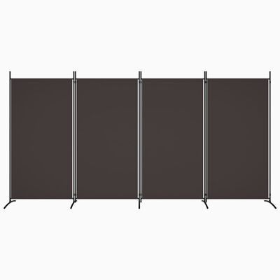 vidaXL 4-Panel Room Divider Brown 136.2"x70.9" Fabric