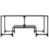 vidaXL Coffee Table Black glass Engineered wood, steel and glass
