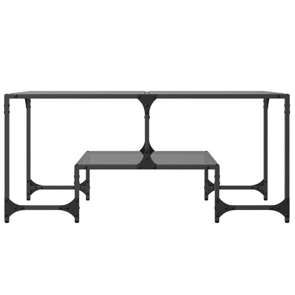 vidaXL Coffee Table Black glass Engineered wood, steel and glass
