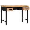 vidaXL Writing Table Natural and Black Solid Mango Wood, Engineered Wood