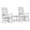 vidaXL Garden Rocking Chair 3 pcs White 38 x 38 x 46cm Plastic