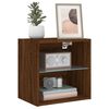 vidaXL Bedside Cabinet Brown Oak Engineered wood, Glass Medium