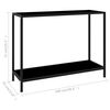 vidaXL Console Table Black Tempered Glass, Powder-Coated Steel