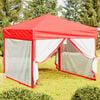vidaXL Folding Party Tent with Sidewalls Red 9.8'x9.8'