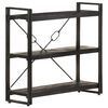 vidaXL Bookcase Black Solid rough mango wood Medium Durable Bookcase