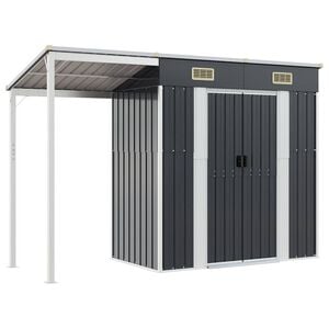 vidaXL Garden Shed Anthracite Galvanized steel, plastic Large