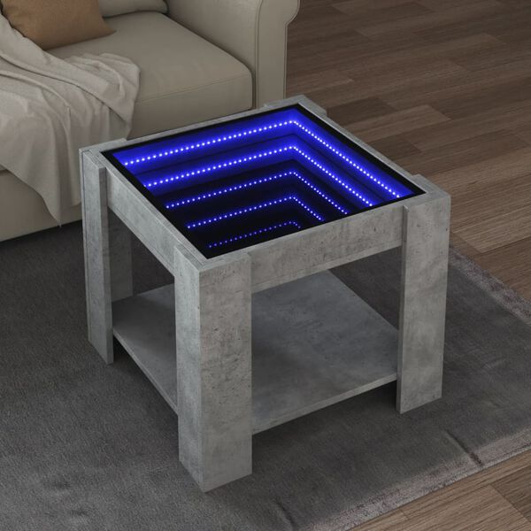 vidaXL Coffee Table Concrete grey Engineered wood, glass Small