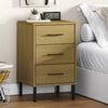 vidaXL Bedside Cabinet Brown Solid pine wood, metal Bedside Cabinet