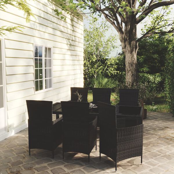 vidaXL Outdoor Dining Set Black, Cream White