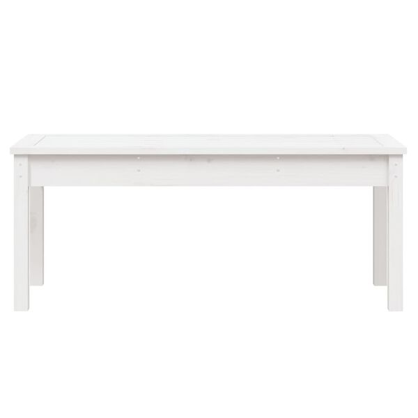 vidaXL Patio Bench White 42.9x17.3x17.7" Solid Wood Pine