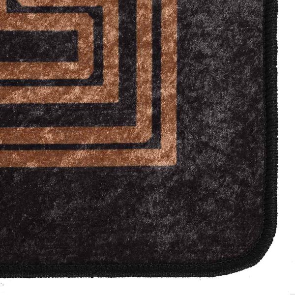 vidaXL Rug Black and Gold 100% Polyester 63.0 x 90.6 in Rug