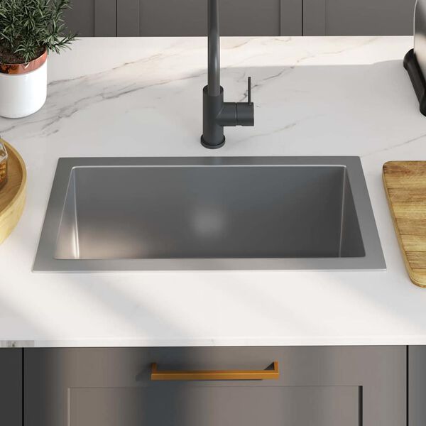 vidaXL Handmade Kitchen Sink Stainless Steel