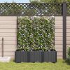 vidaXL Garden Planter 3 pcs Black 47.24 x 15.75 x 56.30 in Steel