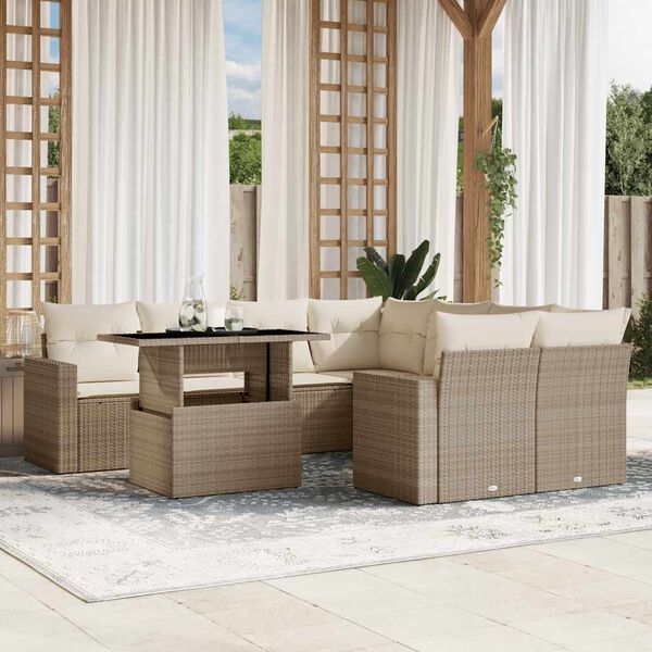 vidaXL Garden Sofa Set Beige