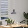 vidaXL Pendant Lamp Gloss grey, White Metal 12.2 in Ø Height-Adjustable