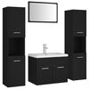 vidaXL Bathroom Furniture Set Black Engineered wood, Ceramic