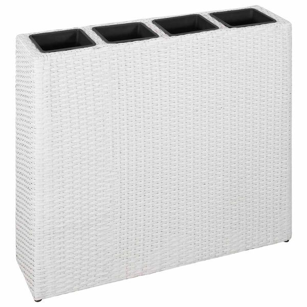 vidaXL Raised Bed White Poly rattan and plastic Large Planters