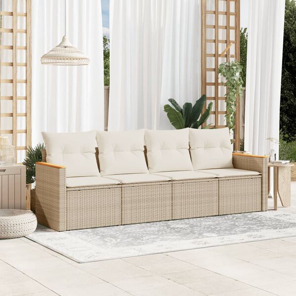 vidaXL Patio Sofa Set Beige, Cream White