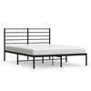vidaXL Bed Frame Black Powder-Coated Steel Double Bed Frame
