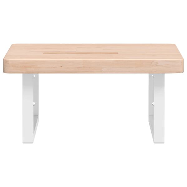 vidaXL Basin Shelf White, Oak Solid oak wood, Steel Medium Basin Shelf