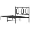 vidaXL Metal Bed Frame without Mattress with Headboard Black 35.4"x74.8"