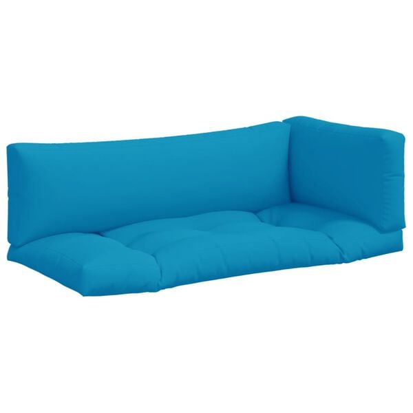vidaXL Pallet Cushion Set of 3 Blue 100% polyester