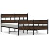 vidaXL Bed Frame Brown Oak Steel, Engineered Wood Full Height-Adjustable