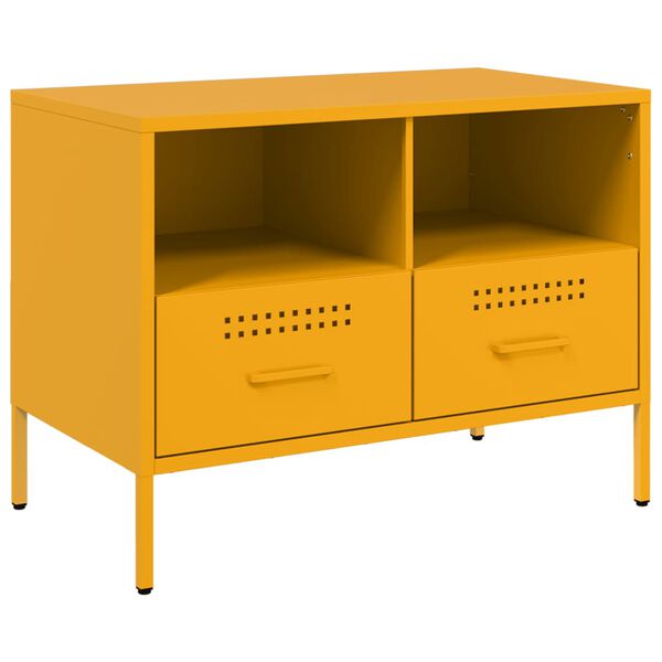 vidaXL TV Cabinet Mustard Yellow Cold-Rolled Steel Medium