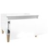 vidaXL Side Table High gloss white Engineered wood, solid eucalyptus wood