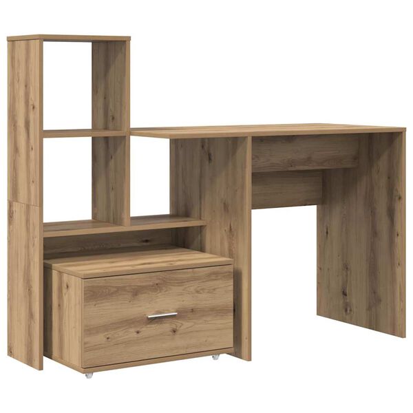 vidaXL Desk Artisan Oak 51.77 x 19.69 x 41.93 in Engineered Wood