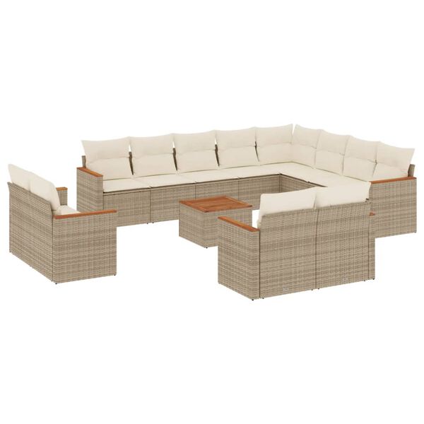 vidaXL Garden Sofa Set Beige, Cream White