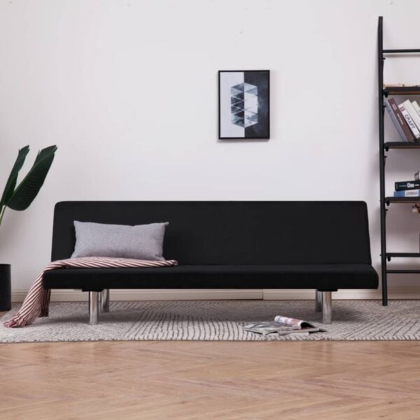 vidaXL Sofa Bed Black Fabric