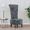 vidaXL High Back Chair Dark Grey Velvet, Solid Wood, Plywood Standard
