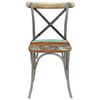 vidaXL Dining Chair Set of 2 Multicolor Solid reclaimed wood and steel